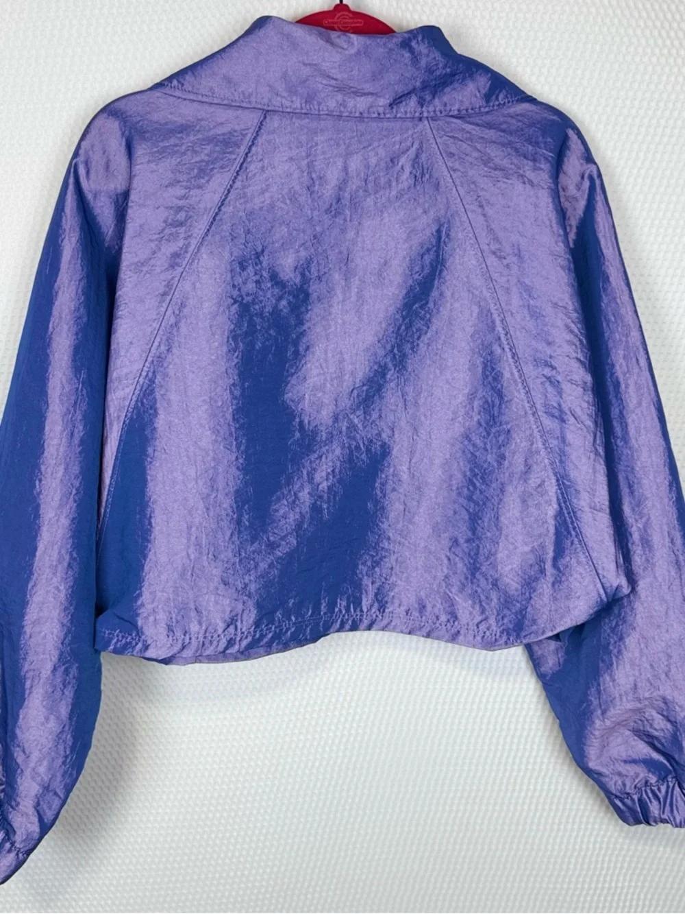 Old Navy Girls Purple Metallic Cropped Jacket with Contrast Trim Size 8 NWT